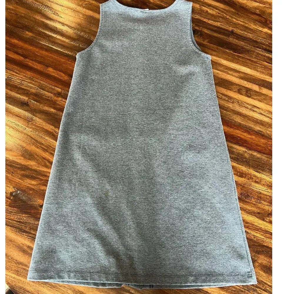 Gap Girls Button Front Shift Dress, Medium/8, Gray, Sleeveless, Pockets